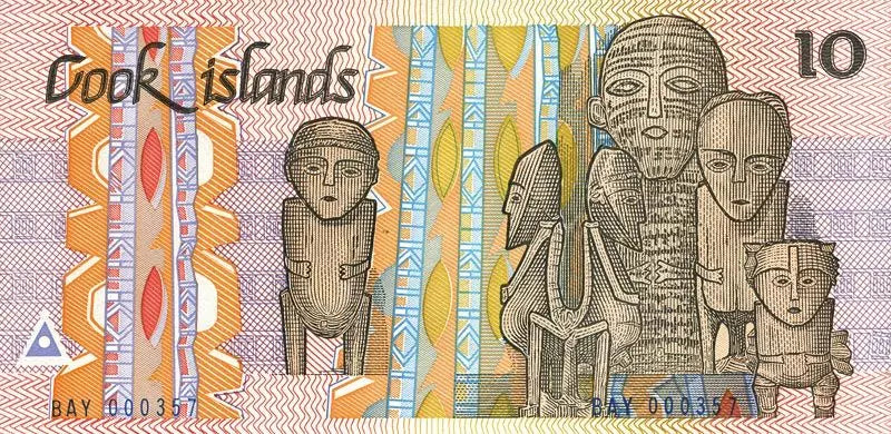 Lot de 2 billets de banque, Îles Cook, 1987