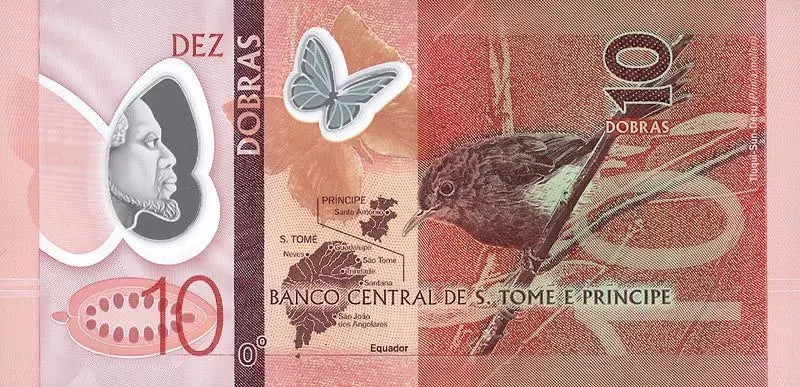 Billet de 10 dobras de Saint-Tomé-et-Principe, 2016