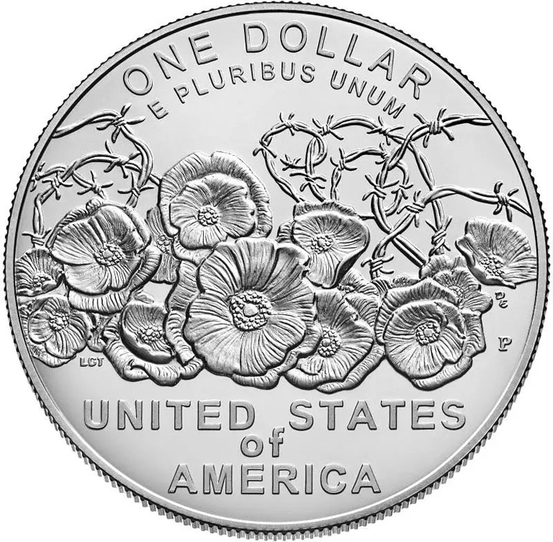 Pièce de 1 dollar américain commémorant le centenaire de la fin de la Première Guerre mondiale, 2018