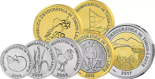 Pièces de monnaie en circulation de 1 à 200 centavos, Timor oriental, 2003-2017