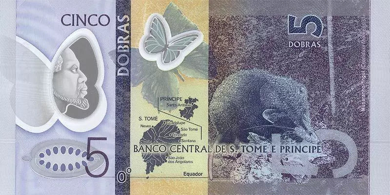 Billet de 5 Dobras Sao Tomé et Principe 2016