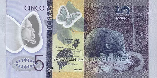 Billet de 5 Dobras Sao Tomé et Principe 2016