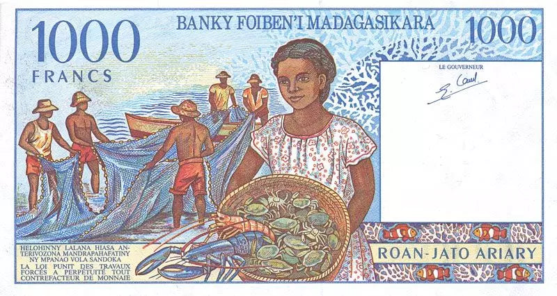 Billets de 500 et 1 000 francs Madagascar de 1994