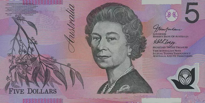 Billet de 5 dollars australiens Reine 2005-2008