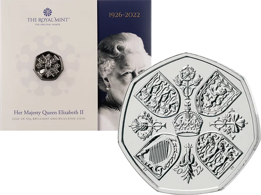 Pièce de 50 pence de Grande-Bretagne à la mémoire de la reine Elizabeth II. 2022