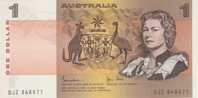 Billet de 1 dollar australien à l'effigie de la reine Elizabeth II, 1983