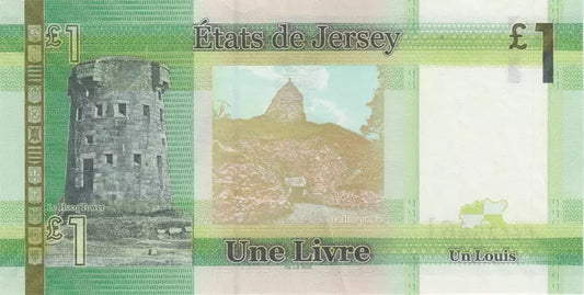 Billet de 1 livre sterling de Jersey à l'effigie de la reine Elizabeth II (2010)
