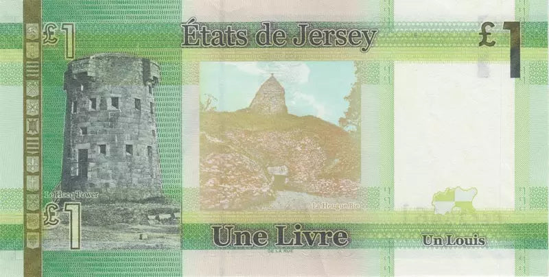 Billet de 1 livre sterling de Jersey à l'effigie de la reine Elizabeth II (2010)