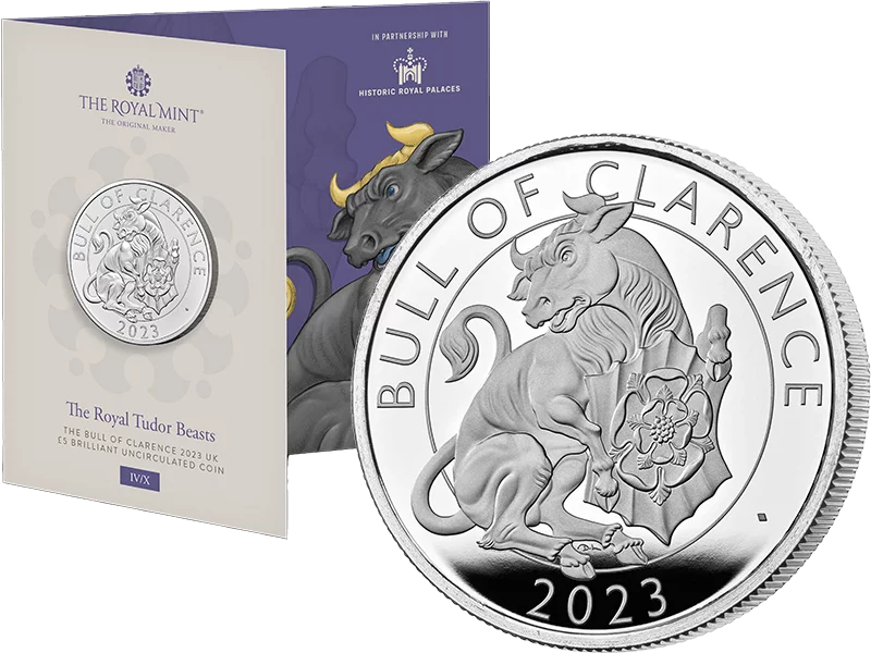 5 livres sterling - Bêtes Tudor de Grande-Bretagne - Taureau de Clarence 2023