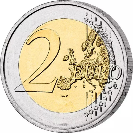 Pièce de 2 euros du Vatican, commémorant le 500e anniversaire de la mort de Pietro Perugino en 2023 (application couleur).