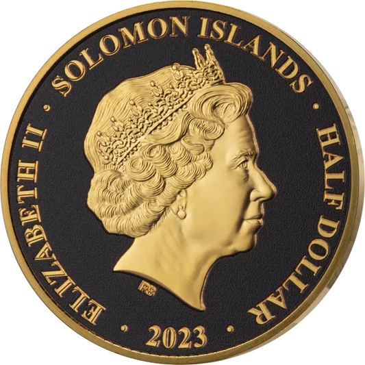Pièce de 50 cents des Îles Salomon - Collection Égypte antique - Ramsès II 2023