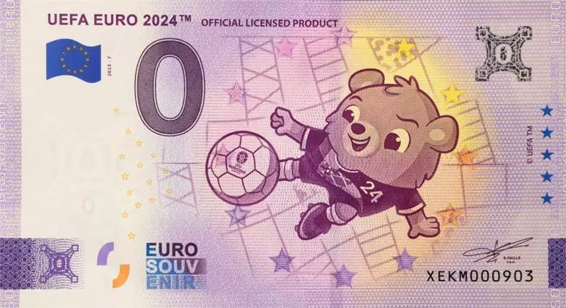 Billet de 0 euro UEFA Euro 2024 - Mascotte 2023