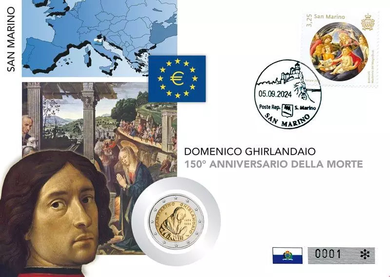2 euros numiscover Saint-Marin 530ème anniversaire de la mort de Ghirlandaio 2024