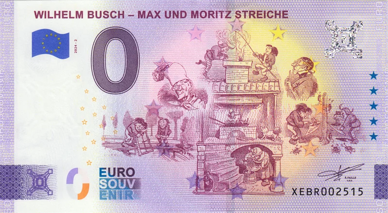 Billet de 0 euro Allemagne Wilhelm Busch - Farces de Max et Moritz 2024