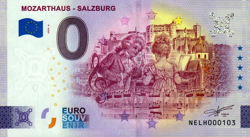 Billet de 0 euro Autriche Mozarthaus Salzbourg 2024