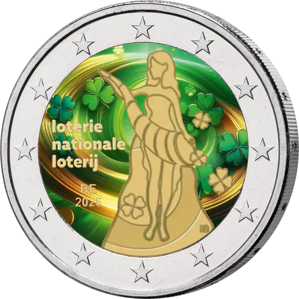 Loterie Nationale Belgique 2025, billet de 2 euros avec application couleur