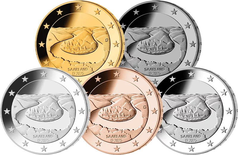 5 x 2 Euro BRD Édition Deluxe Saarschleife 2025
