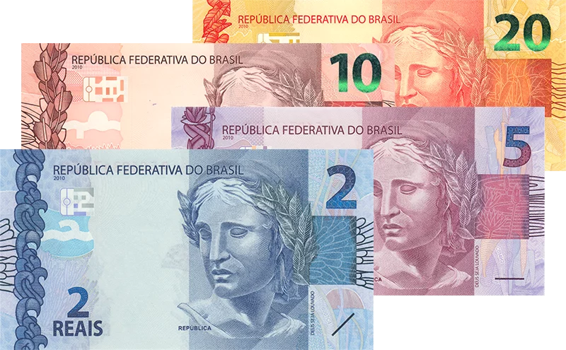Lot de 4 billets de banque brésiliennes 2012-2024