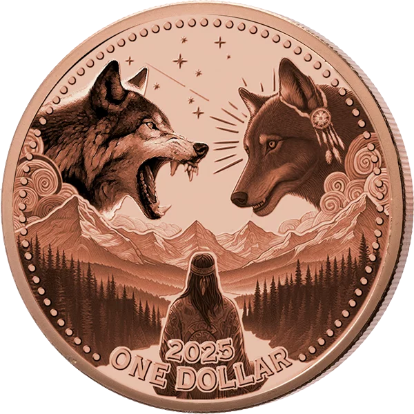 1 Dollar USA Mesa Grande La légende cherokee des deux loups 2025