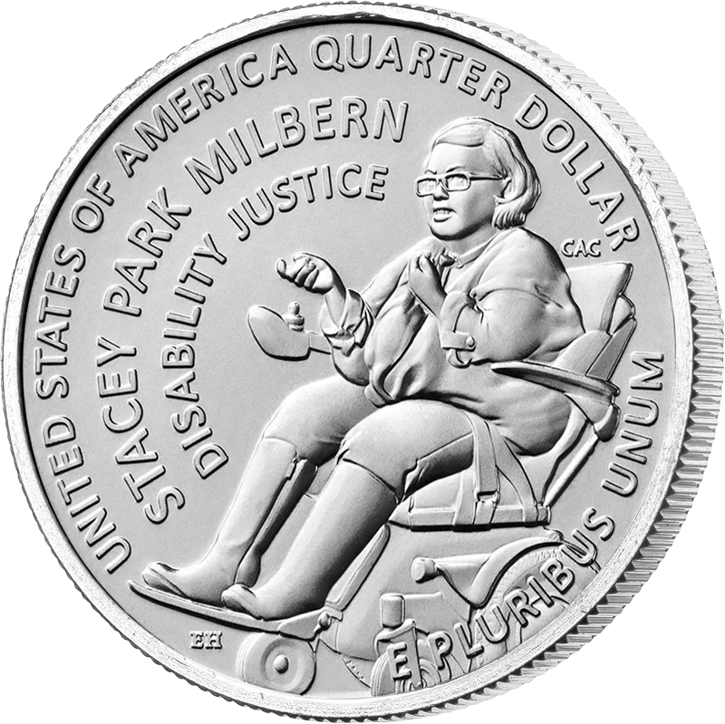 Pièce de 25 cents américains - Pièce de 25 cents à l'effigie d'une femme américaine - Parc Starcey, Milbern 2025