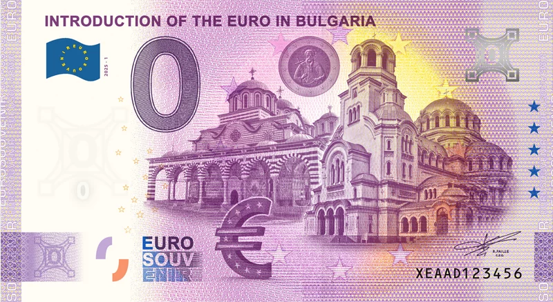 Billet de 0 euro, introduction de l'euro en Bulgarie
