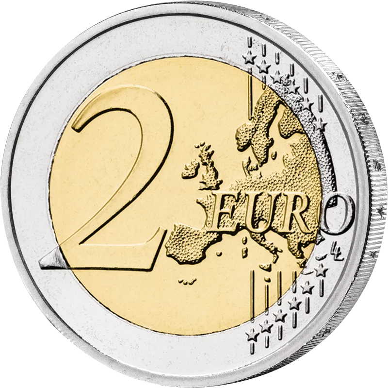 Pièce de 2 euros en Grèce, commémorant le 100e anniversaire de Mikis Theodorakis en 2025 (application couleur).
