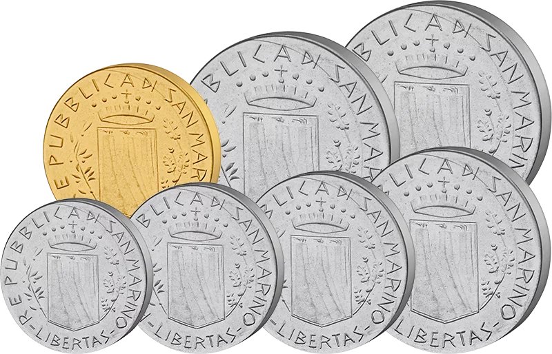 Coffret de pièces de 1 à 100 lires de Saint-Marin, 1981