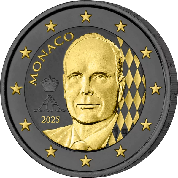 Pièce de 2 euros de Monaco, édition Golden Enigma 2025.