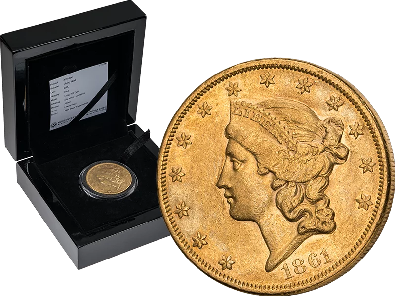 Pièce de 20 dollars américains Liberty Head 1861