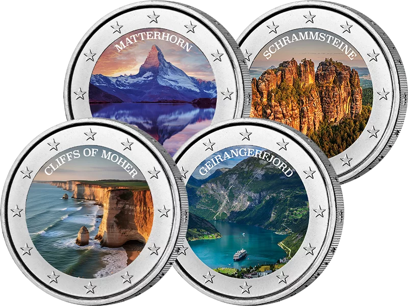4 x 2 Euro Europe, reflets naturels avec application de couleur
