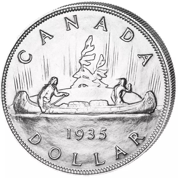 Pièce de 1 dollar canadien George V. 1935-1936 Excellent état