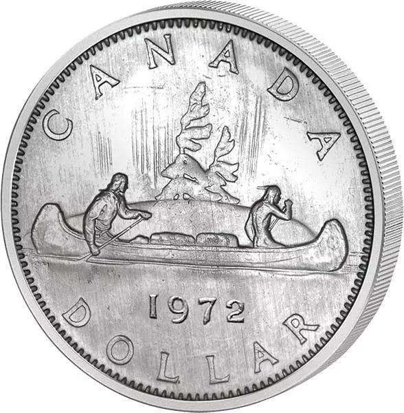 Pièce de 1 dollar canadien Canoë Elizabeth II. 1972 Épreuve