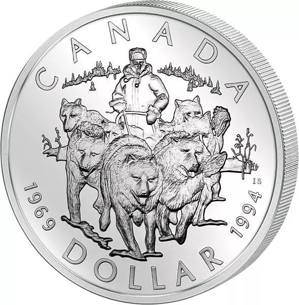 1 dollar canadien : 25 ans depuis la dernière patrouille de chiens de traîneau husky (1994)
