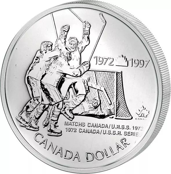 Billet de 1 dollar canadien pour les matchs de hockey sur glace de 1972 à 1997 (preuve à l'appui)