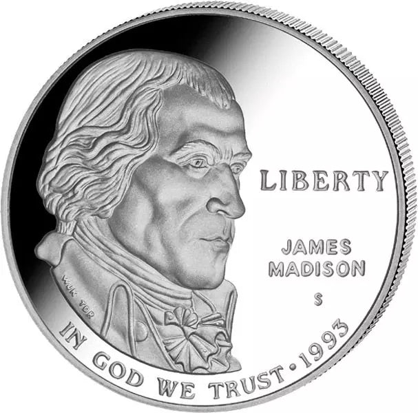 Pièce de 1 dollar américain James Madison 1993