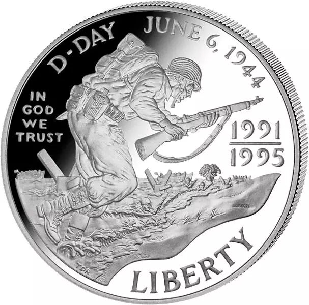 Pièce de 1 dollar américain commémorant le Débarquement de 1993, Seconde Guerre mondiale