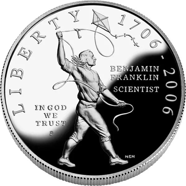 Pièce de 1 dollar américain Benjamin Franklin, scientifique, 2006