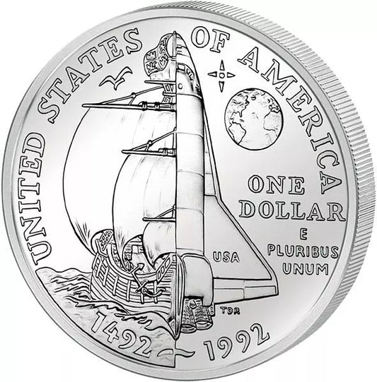 Pièce de 1 dollar américain commémorant le 500e anniversaire de la découverte de Colomb en 1992