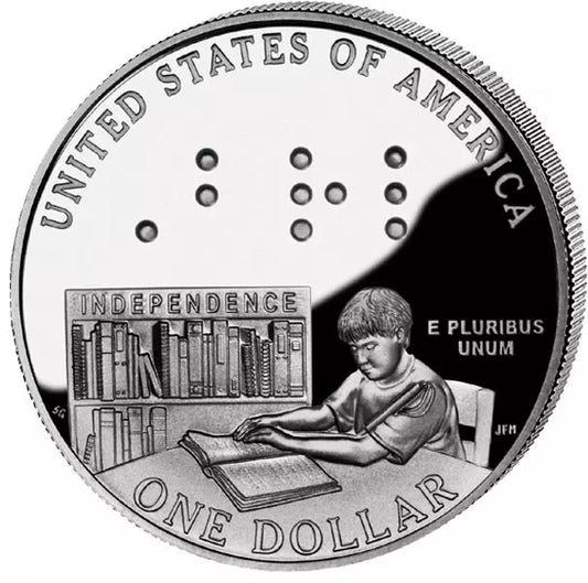 Pièce de 1 dollar américain Louis Braille 2009