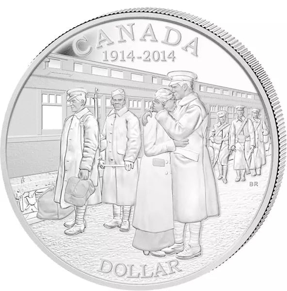 Pièce de 1 dollar canadien commémorant le 100e anniversaire du début de la Première Guerre mondiale (2014)
