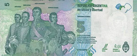 Billet de 5 Pesos Liberté Argentine 2015