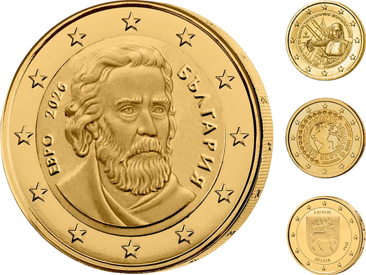 Collection : Pièces commémoratives de 2 euros en éditions premium entièrement plaquées ou