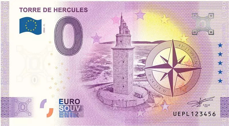 Billet de 0 euro Espagne Torre de Hercules 2022