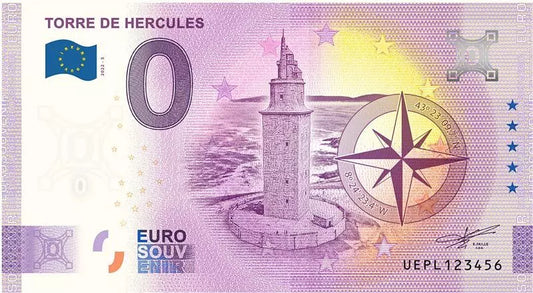 Billet de 0 euro Espagne Torre de Hercules 2022