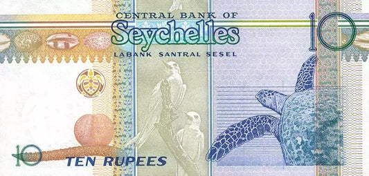 Billet de 10 roupies des Seychelles, 1998