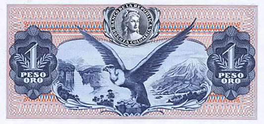 Billet de 1 Peso Colombie 1970-1974
