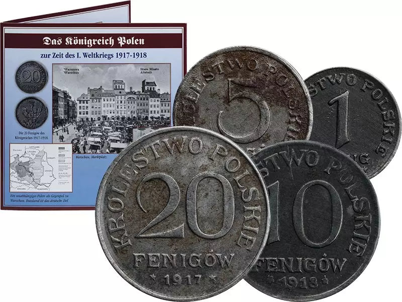 1 Fenig - Coffret 20 Fenigów Pologne 1917-1918