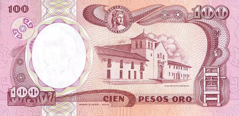 Billet de banque de 5 à 100 pesos colombiens 1978-1991