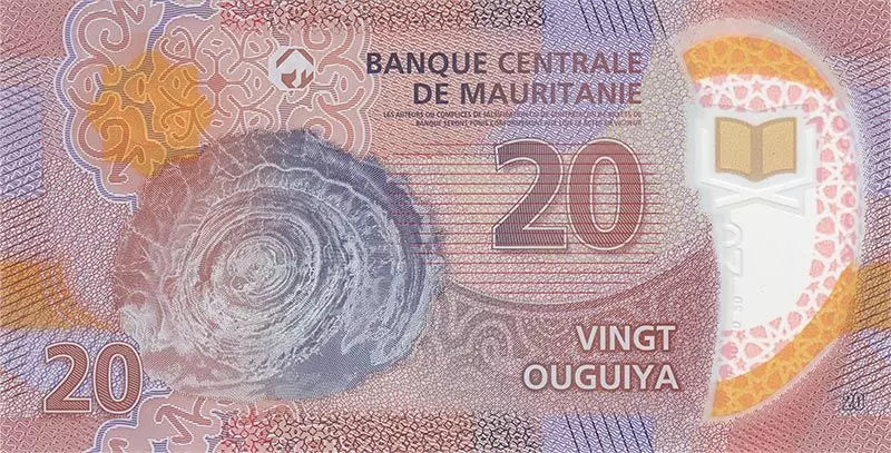 Billet de 20 ouguiyas de Mauritanie 2020 en polymère