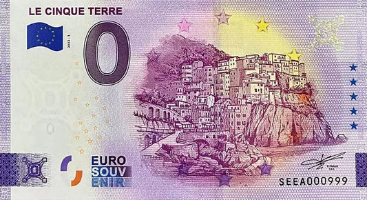 Billet de 0 euro Italie Les Cinque Terre 2022